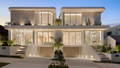 Havit step lights, garden uplights and facade lighting on a contemporary two-storey home at dusk.