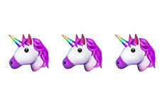 3 unicorn emojis.