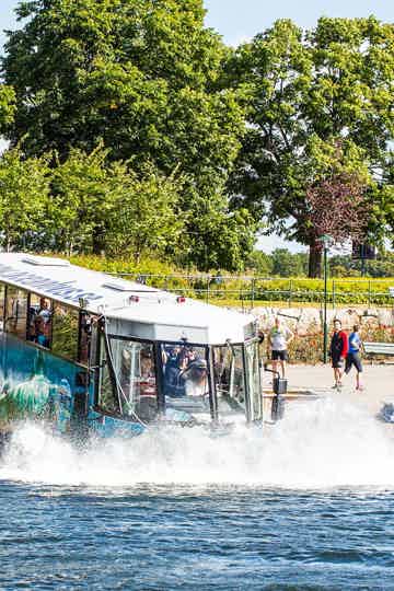 Feel the thrill when the ten ton bus hits the water