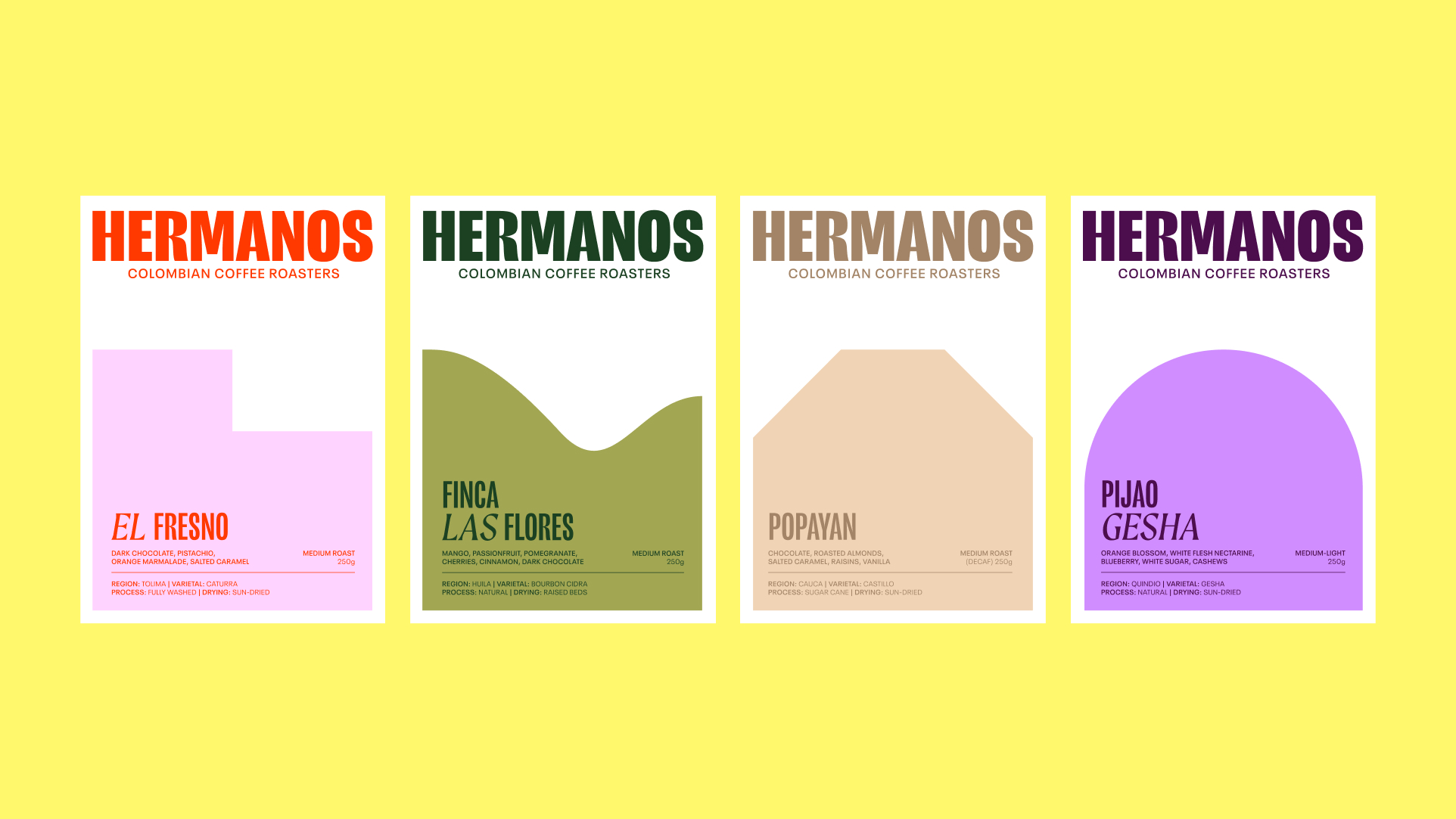 Redefining Hermanos Colombian Coffee Roasters’ Identity With Vibrant Packaging
