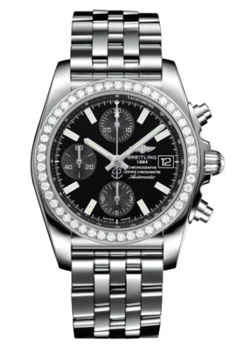 Chronomat 38 SleekT Stainless Steel / Diamond / Black / Bracelet
