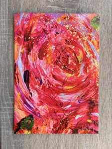 Kunsttrykk rose med gull a5