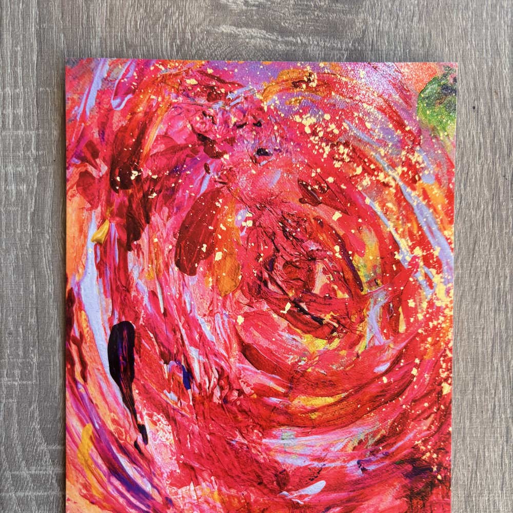 Kunsttrykk rose med gull a5