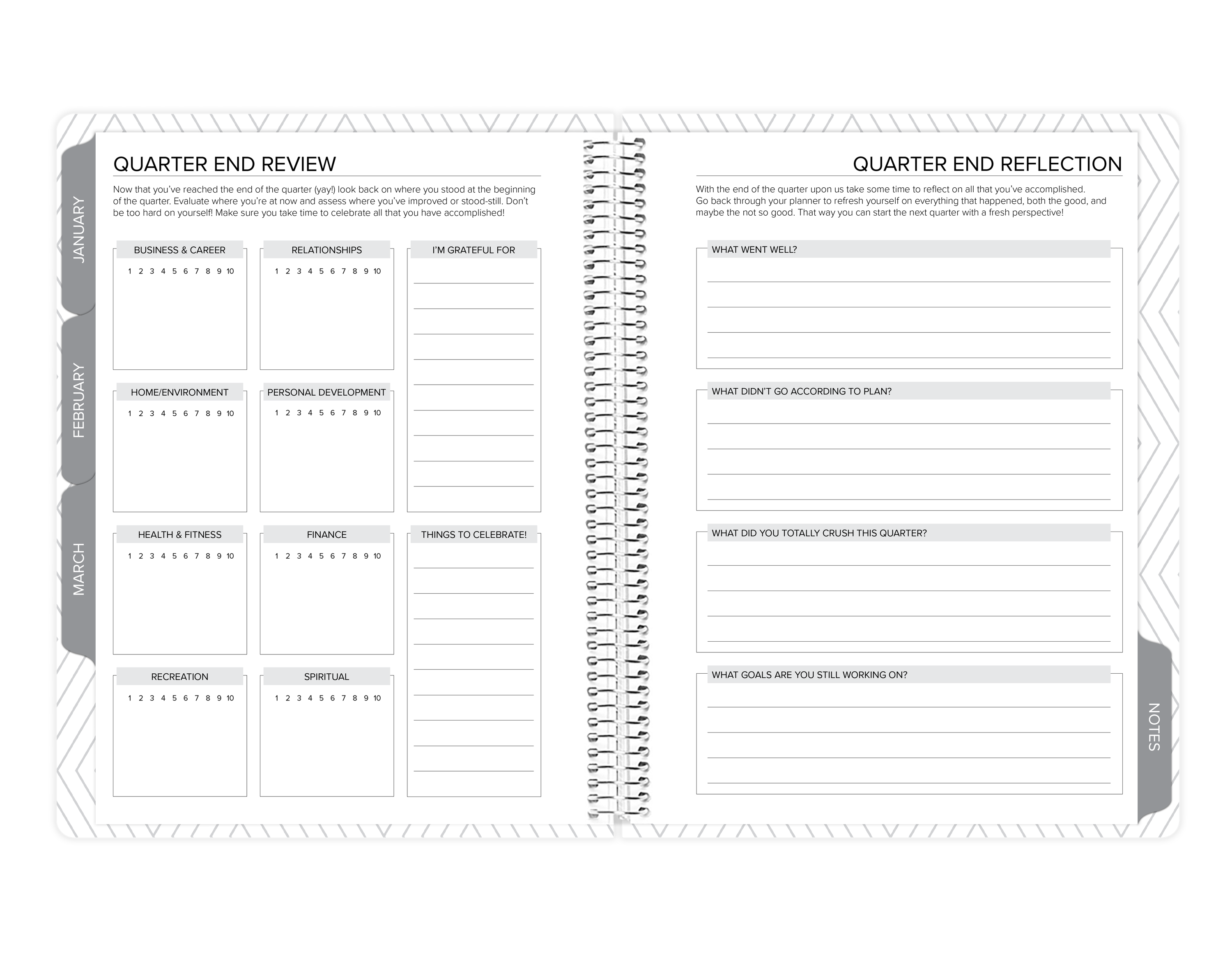 amplify planner quarterly goal review pages