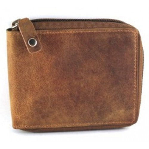 RFID Full Grain Cow Hide Hunter Nu-buck Leather Wallet Style 12011