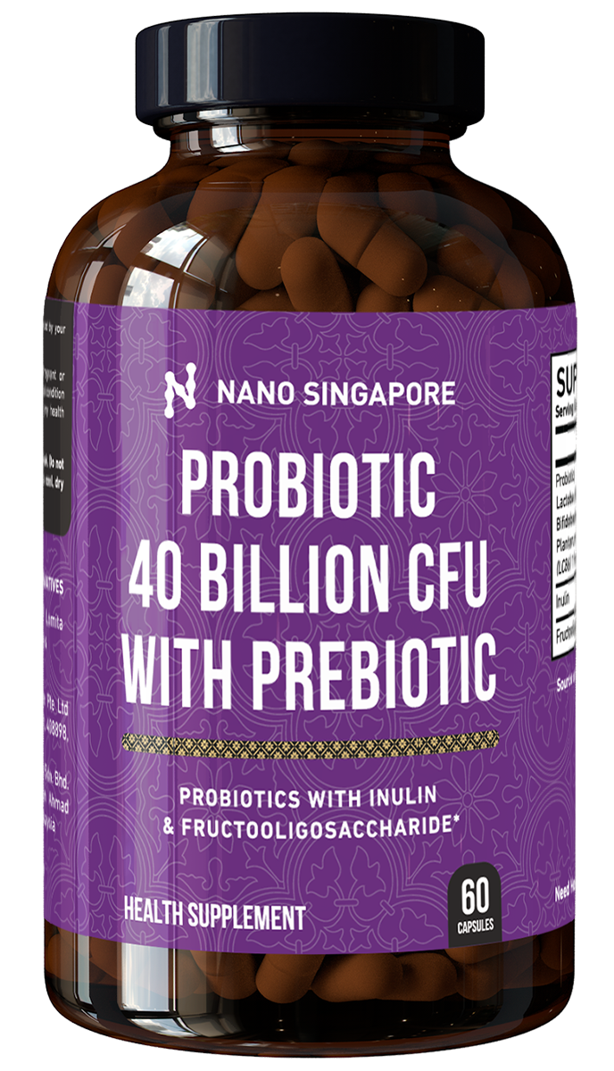 A bottle of Nano Singapore's best probiotic supplement