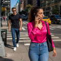 city-female-on-cell-phone-being-stalked city-female-on-cell-phone-being-stalked