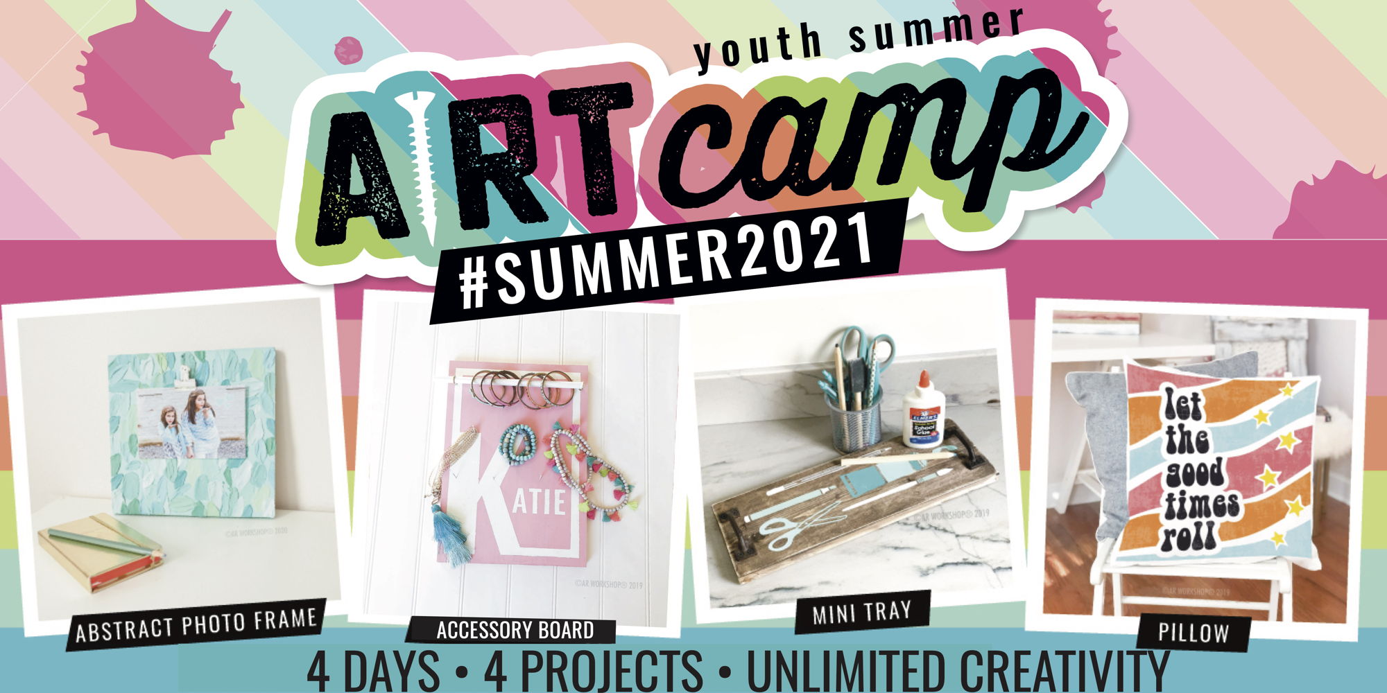 4 Day Summer Camp Morning Session - Abstract Frame, Accessory Board, Tray, Pillow promotional image
