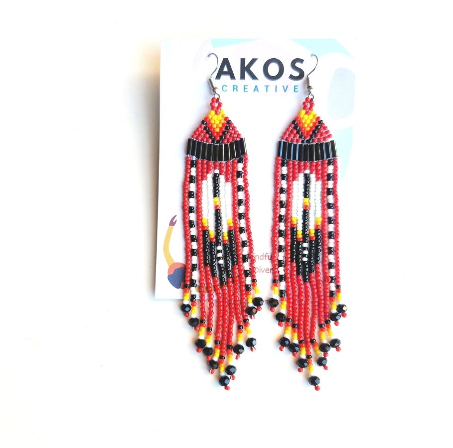 Beaded fringe earrings - Image 4