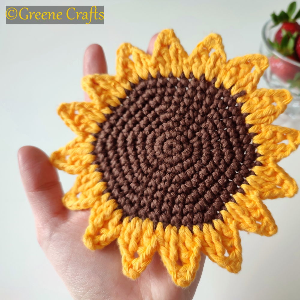 Sunflower Coaster - Beginner Crochet Pattern